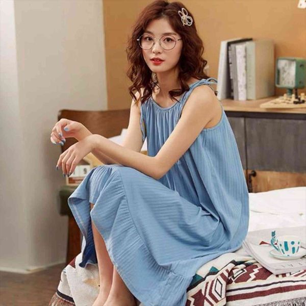 

nightdress 100% cotton womens sleepwears sleeveless sling night wear dress plus size loose nightgowns woman nightshirt  3xl, Black;red