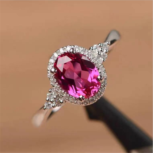 

wedding rings fashion classic exquisite luxury inlaid red zircon women women's engagement ring jewelry gift accessories wholesale, Slivery;golden