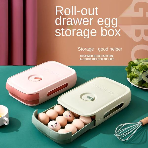 

storage bottles & jars household refrigerator fresh egg box drawer type kitchen with cover can be superposed rolling finishing