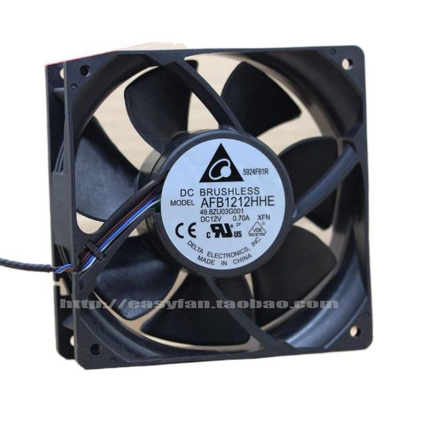 

fans & coolings delta afb1212hhe xfn 12cm 12v 0.70a dual ball four wire cooling fan 120x120x38mm cooler