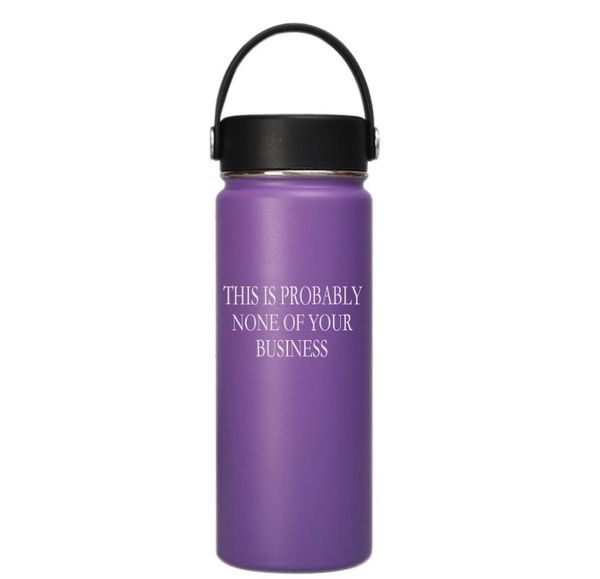 

water bottles customize logo 18oz stainless steel sport bottle portable vacuum flask none of your business laser etched tumbler