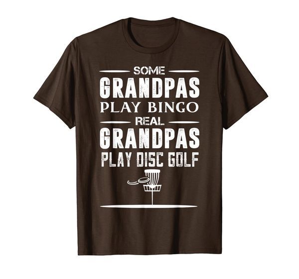 

mens real grandpas play disc golf t-shirt, White;black