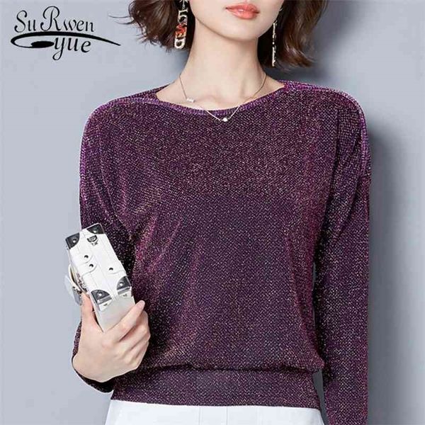 

women fashion long sleeve women blouse shirt loose plus size lace blouse purple blue women's clothing blusas 83j 30 210323, White