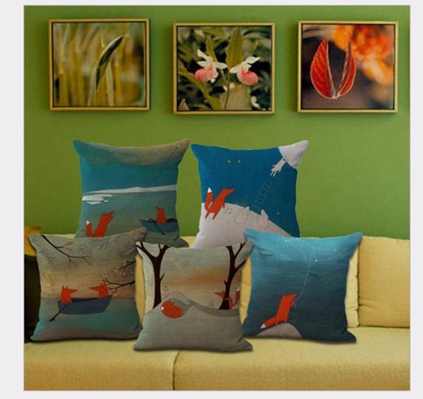 

pillow case deer creative cotton linen pillowcase waist cover home