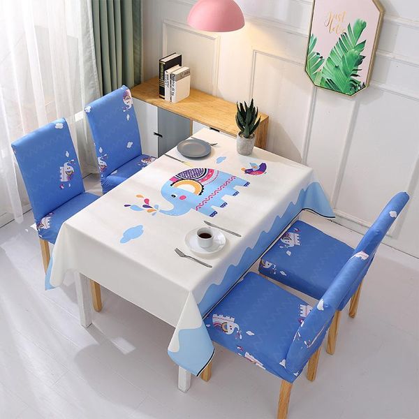 

table cloth cute animal tablecloth waterproof and oil-disposable rectangular coffee card fish elephant chair cover