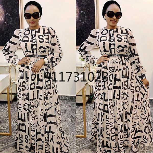 

ethnic clothing african dresses for women 2021 arrival summer long sleeve o-neck polyester dress clothes, Red