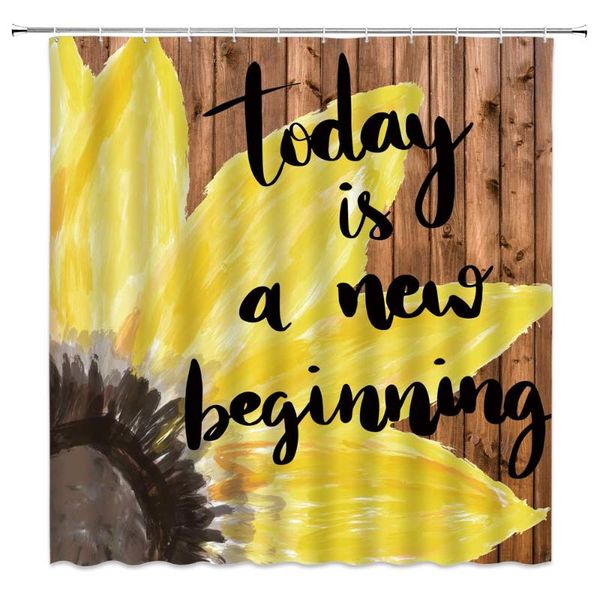 

sunflower shower curtain retro wooden board floral rustic spring abstract flower farmhouse wild plant inspirational motivation curtains