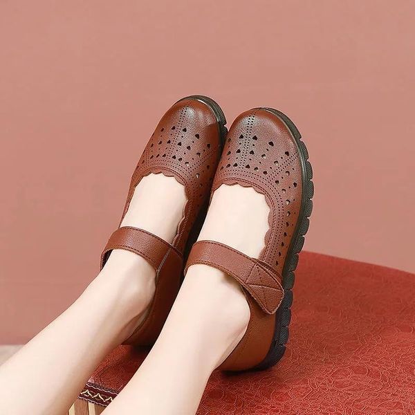 

sandals retro style girls summer boat shoes for woman artificial leather ladies ballet casual women sandal, Black