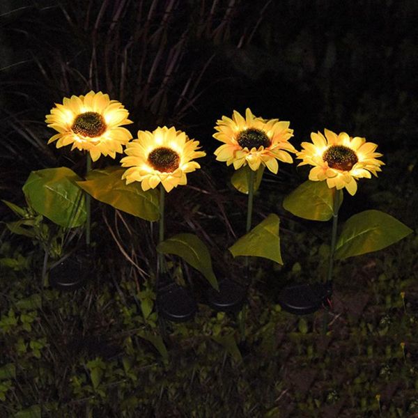 

solar led outdoor lights sunflower garden lighting creative large realistic flowers landscape light for courtyard front patio lawn lamps