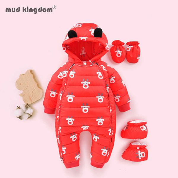 Mudkingdom Bebé Menina Menina Down Snowsuit Inverno Inverno Howed Grosso Childsuit Crianças Traje Crianças 210615