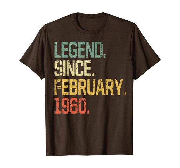 

60 years old shirt gift- legend since february 1960 t-shirt, White;black