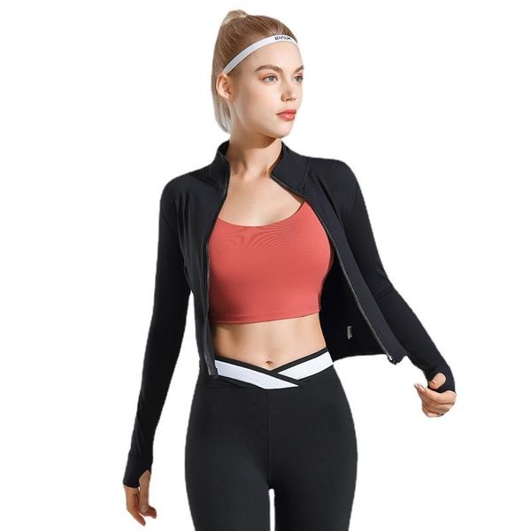 

yoga outfit uvrcos autumn and winter long sleeve wear skinny short jacket quick-drying sports workout clothes