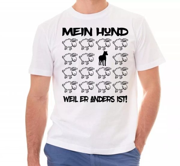 

my dog t-shirt black sheep men dog dog motif, White;black