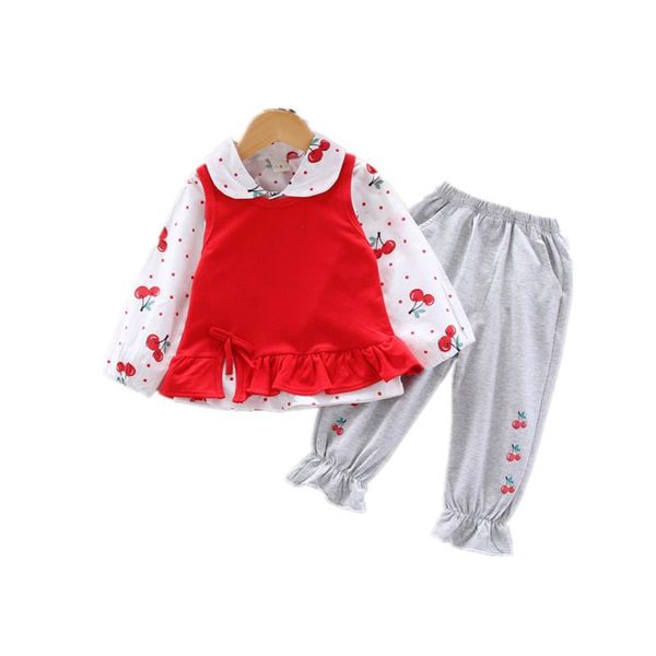 

clothing sets spring autumn baby girls cute children cotton vest shirt shorts 2pcs/sets toddler casual costume kids tracksuits, White