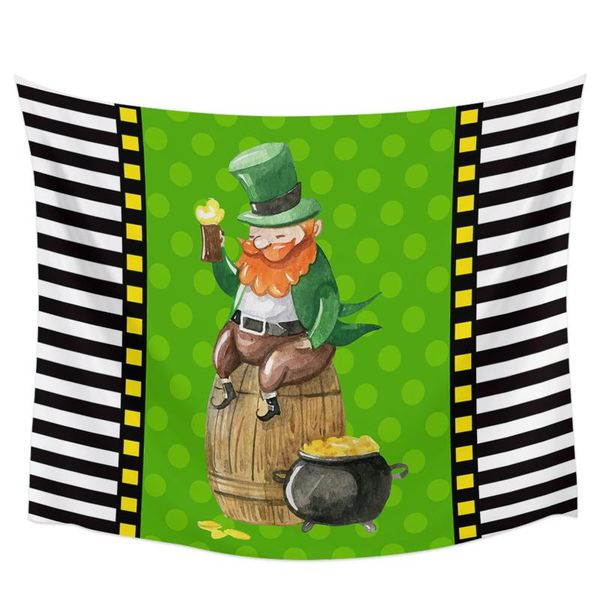 

tapestries elf green polka dot stripes gold coin tapestry wall hanging home decor bedroom yoga mat picnic