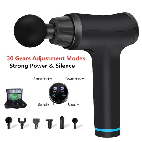 

1pc ultra massage equipment deep muscle gun smart touch with case high-quality quick charging lcd display touch screen dropship 210323