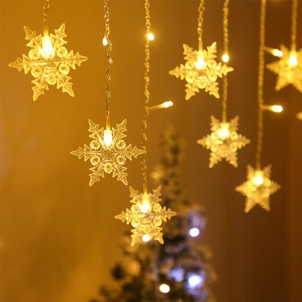 

strings led curtain string fairy flashing light outdoor christmas snowflake memory eight modes lights waterproof holiday home decor