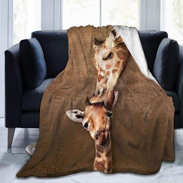 

blankets giraffe mother's kiss fleece blanket lightweight comfortable soft sofa bed 50x 60 christmas thanksgiving