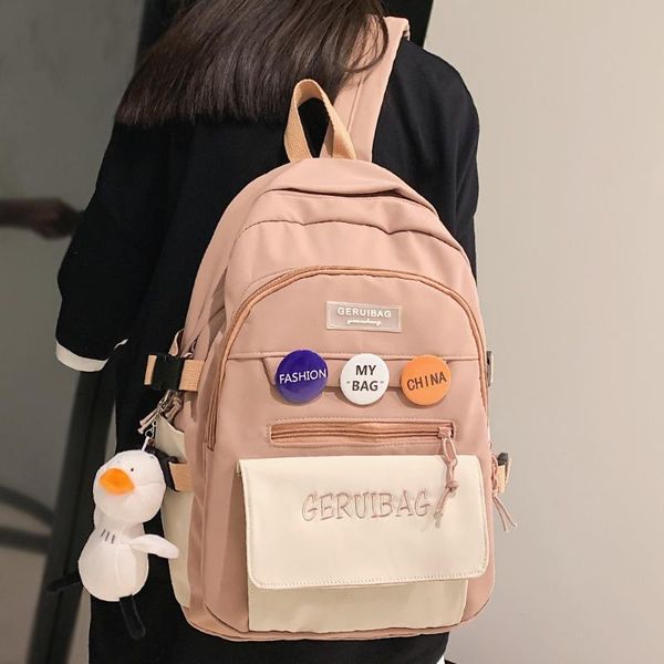 

backpack male travel female badge waterproof men lapcool women bags student fashion ladies boy girl harajuku school