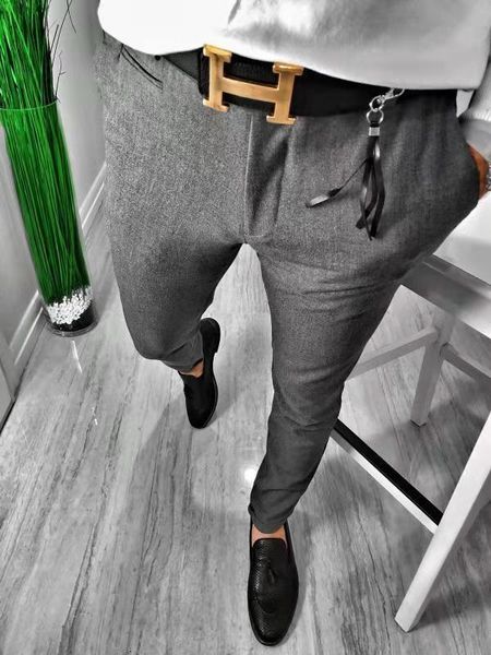 

pants trousers spring boutique men's fashion trend casual slim, Black