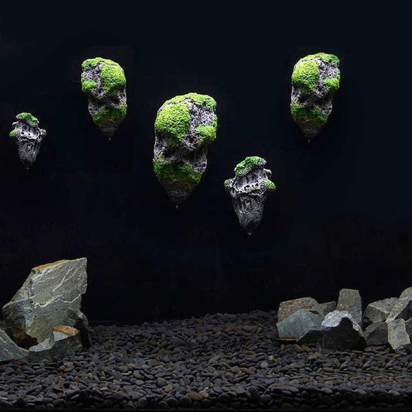 

decorations aquarium rock fish tank floating rocks ornament landscape moss flying suspended stone decoration waterscape