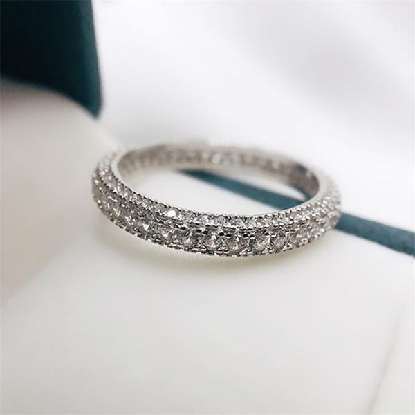 

cluster rings classic wedding engagement round created moissanite solid 925 sterling silver diamond ring drop shippping, Golden;silver