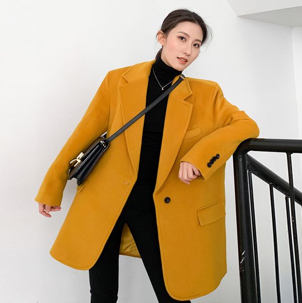 

blends wool jacket mrs winter coat yellow, Black