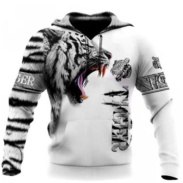 Moletons masculinos com capuz masculino casual oversized moletom com capuz roupas soltas tigre leão streetwear masculino para namorados jumpers