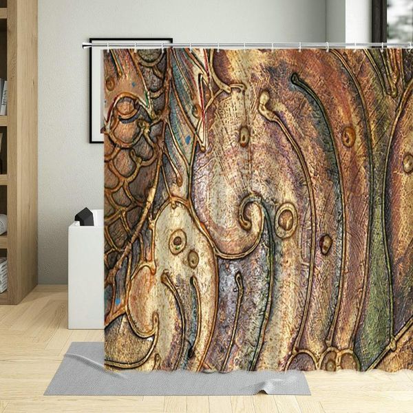 

shower curtains vintage style wood wall platform brown classical bathroom curtain waterproof polyester screens with hooks