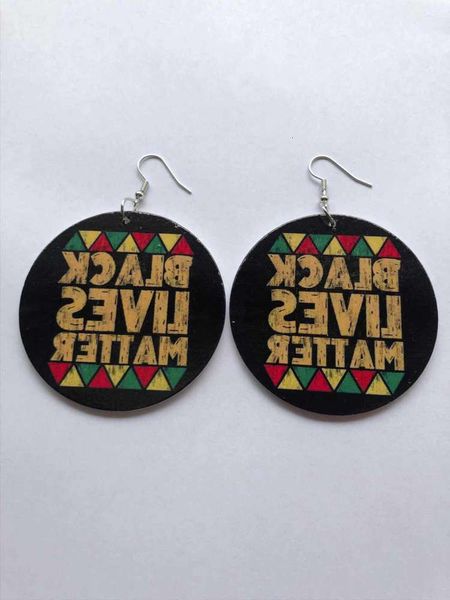 

earrings fashion printed wood earrings, Golden