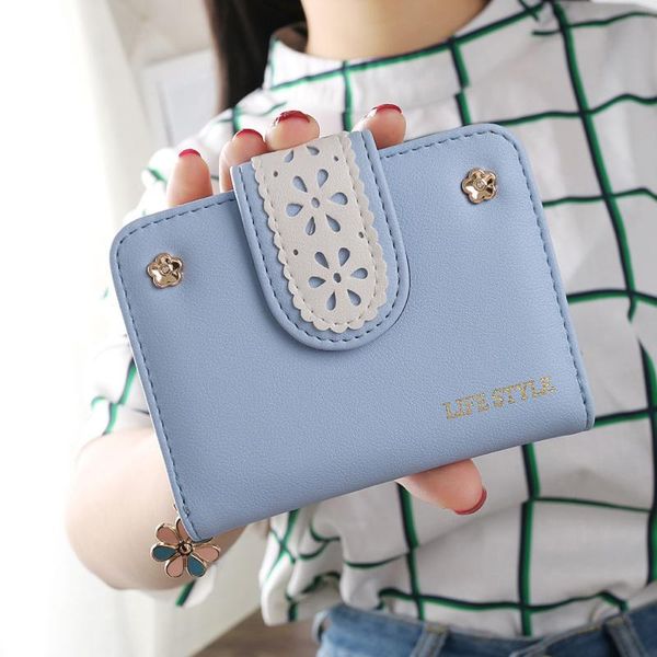 

wallets 2021 wallet women leather short purse card holder money bag round zipper coin pocket ladies clutch, Red;black