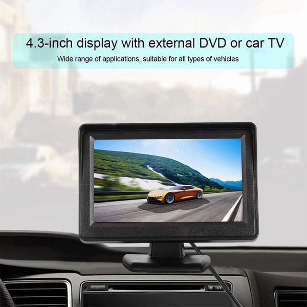 

car video 4.3 inches monitor for rear view camera tft lcd display reverse hd digital color input screen ntsc pal