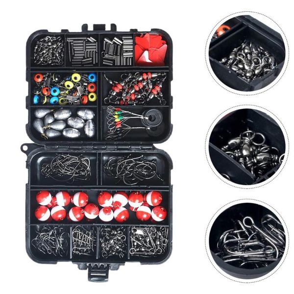 

fishing hooks 263pcs/set tackle bobbers sinker slides line bead box