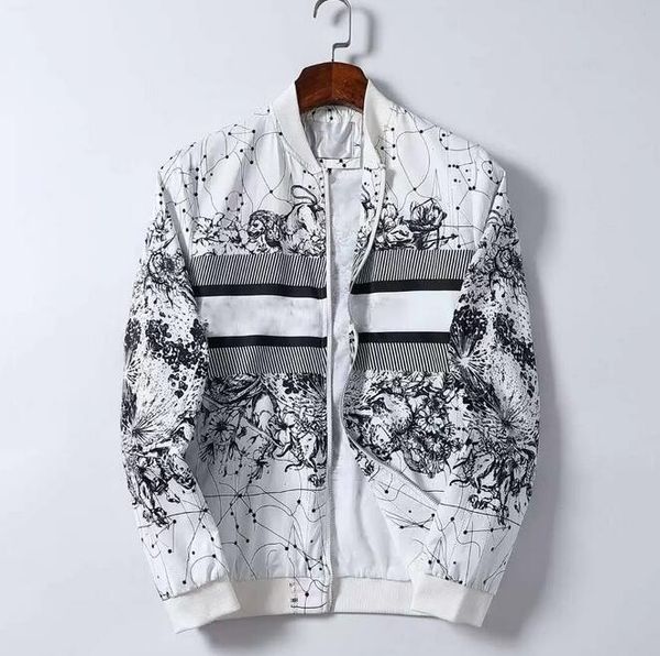 

causal men women jackets with hood fashion printing spring autumn winter designers streetwear hip hop coats white black hooded couple sport, Black;brown
