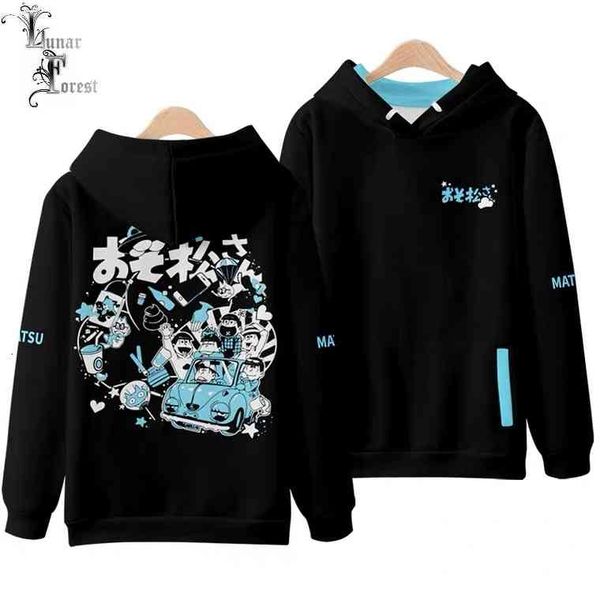 

women's hoodies & sweatshirts japanese men/women anime osomatsu san printing 3d man/woman autumn fashion hoodiesclothes cosplay man out, Black