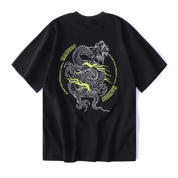 

t shirts arrival shirt tshirt homme brand clothing loose short sleeve male dragon embroidered o-neck cotton casual, White;black