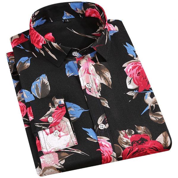

men's shirt color fashion summer long-sleeved beach personality clothes business casual shirts, White;black