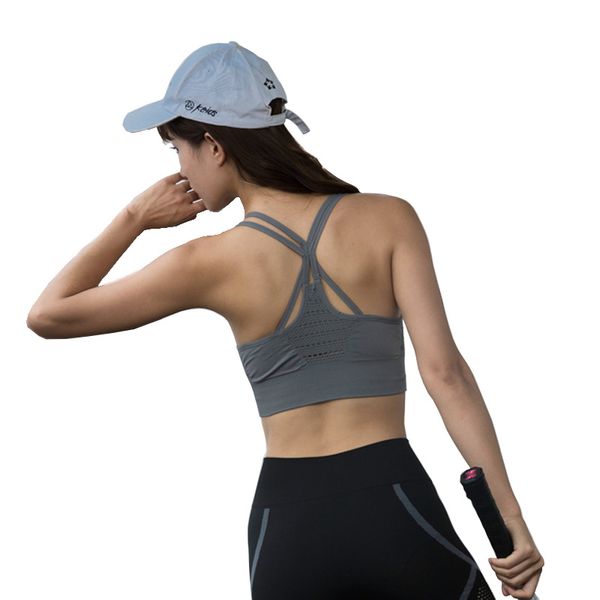 

energy seamless sports bra back strappy fitness women padded brassiere sport gym active wear yoga bras push up running tank top, White;red