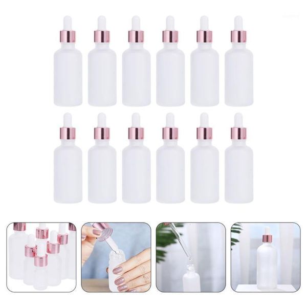 

storage bottles & jars 12pcs frosted glass dropper bottle empty essential oil holder