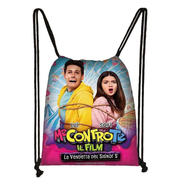 

backpack me contro te cartoon print drawstring bag boys girls storage bags teenager casual kids bookbag gift