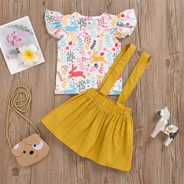 

toddler girls summer sets cartoon easter solid suspender skirt outfits set summer kids clothes girls outfits clothing1 232 z2, White