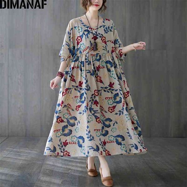 

plus size summer dress women lady vestidos sundress beach style floral print maxi cotton casual loose 5xl 6xl 210531, Black;gray