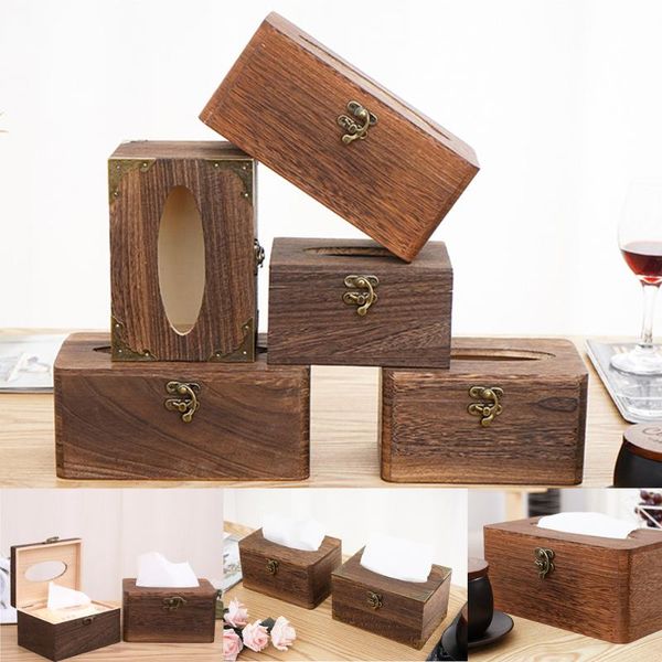 

tissue boxes & napkins wooden box cover water-resistent rectangle for bedroom living room kitchen paper case dispenser