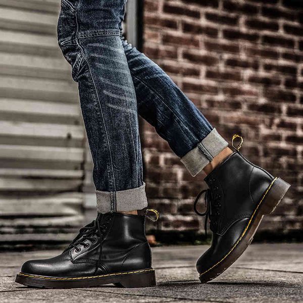 

dress shoes botas de inverno feminino martens mulheres e homens senhoras couro genuno tornozelo forro pele sapatos femininos z8b2, Black