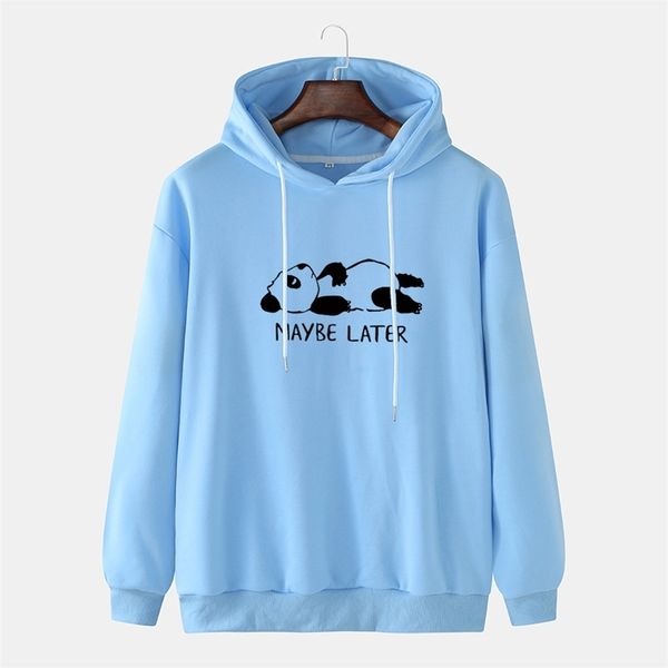 

men's 2021 spring and autumn long sleeve fashion casual pullover panda printed men's sweater, Black