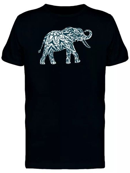 

stylized ethnic elephant tee men's -image by shutterstock, White;black