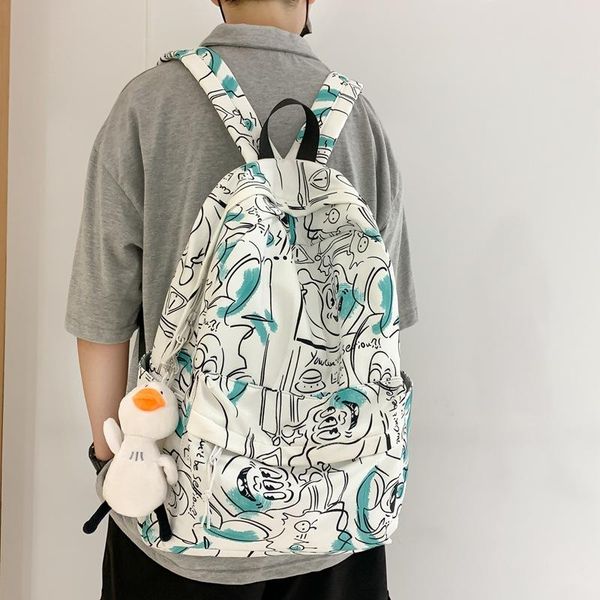 

backpack canvas pu nylon anti-theft shoulder bag school waterproof trend lapblosa hombro mochila sac ados