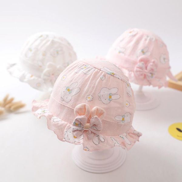 

baby hat spring and autumn thin girl princess shade fisherman summer breathable infant caps & hats, Yellow