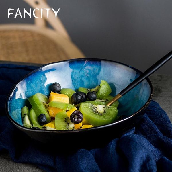 

bowls fancity shaped fruit salad bowl, creative irregular soup household personalized ceramic rice large noodle bowl