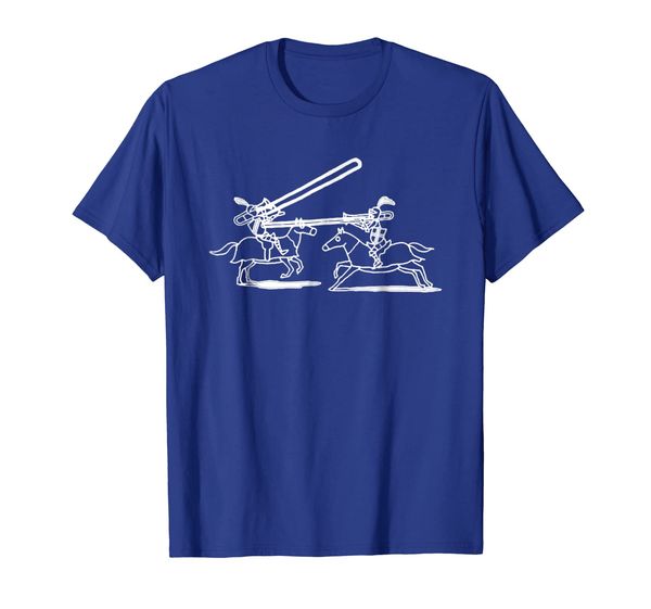 

jousting funny trombone tshirt for trombonists, White;black
